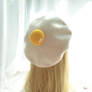 Kinky Cloth 200000403 Kawaii Poached Egg Beret