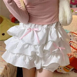 Kinky Cloth Kawaii Ruffles Patchwork Mini Skirt