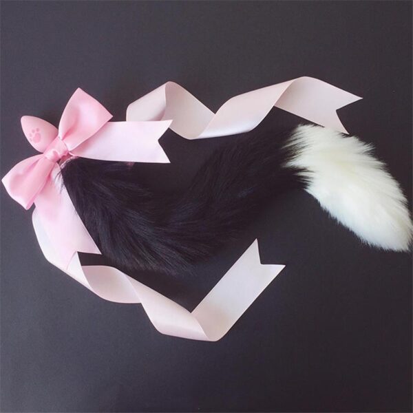 Kinky Cloth 200345142 Black & White Kawaii Soft Pastel with Bow Tail