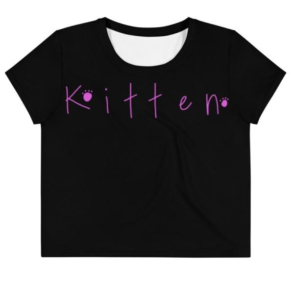 Kinky Cloth XS Kitten text pink Crop Top Tee