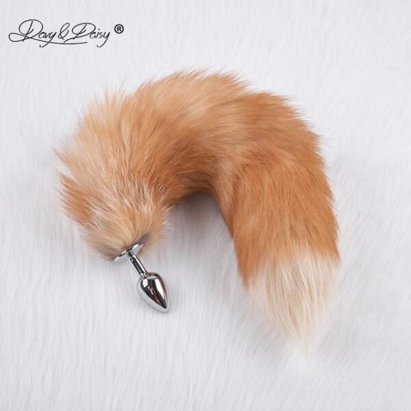 Kinky Cloth Accessories Silvery Khaki Tail Kitty Cat Tail Plug