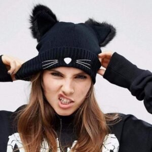 Kinky Cloth Hats Kitty Ears Beanie