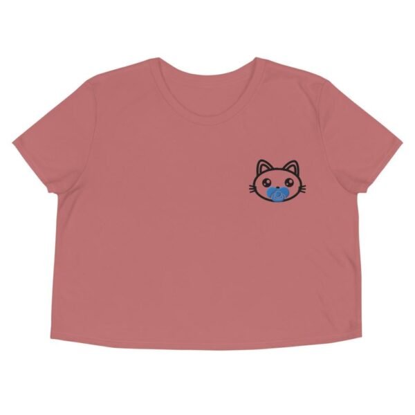 Kinky Cloth Mauve / S Kitty Paci Blue Embroidered Crop Top