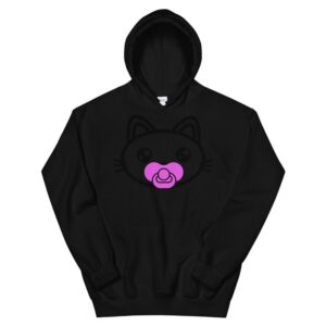 Kinky Cloth Black / S Kitty Paci Pink Hoodie