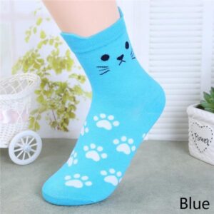 Kinky Cloth Socks Blue / One Size Kitty Paw Print Socks