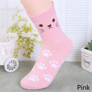 Kinky Cloth Socks Pink / One Size Kitty Paw Print Socks