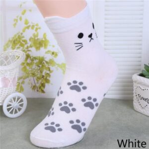 Kinky Cloth Socks White / One Size Kitty Paw Print Socks