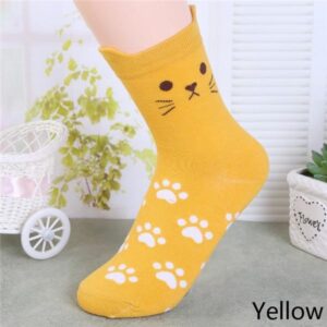 Kinky Cloth Socks Yellow / One Size Kitty Paw Print Socks