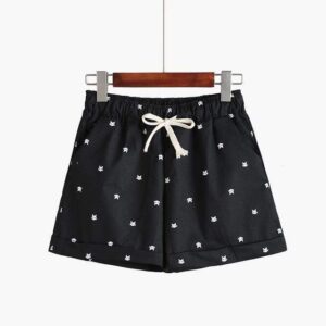 Kinky Cloth Black / One Size Kitty Print Pastel Shorts