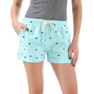 Kinky Cloth Skyblue / One Size Kitty Print Pastel Shorts