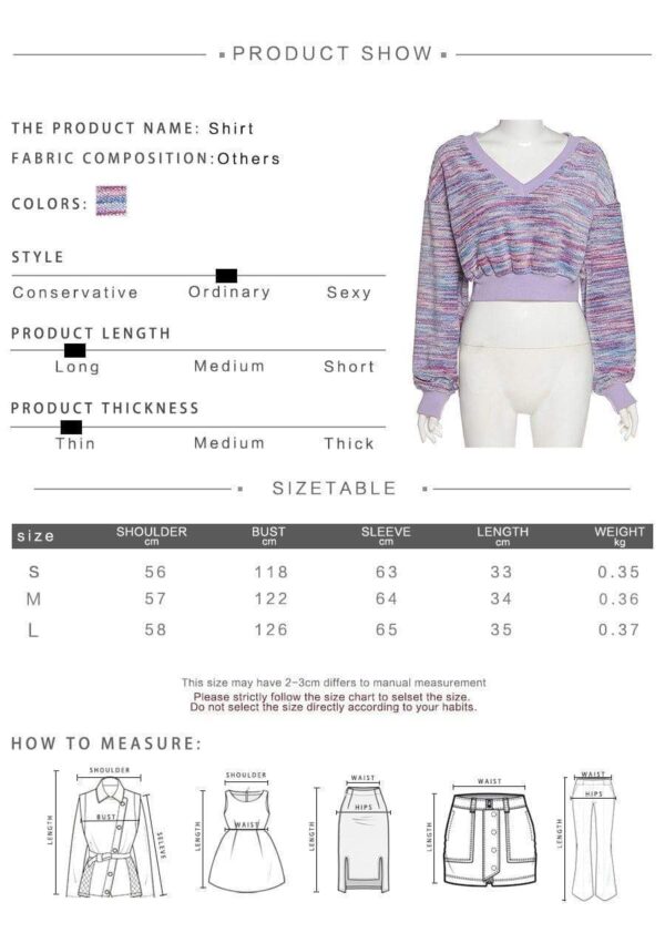 Kinky Cloth 201240203 Knitted Long Sleeve Crop Top Sweater