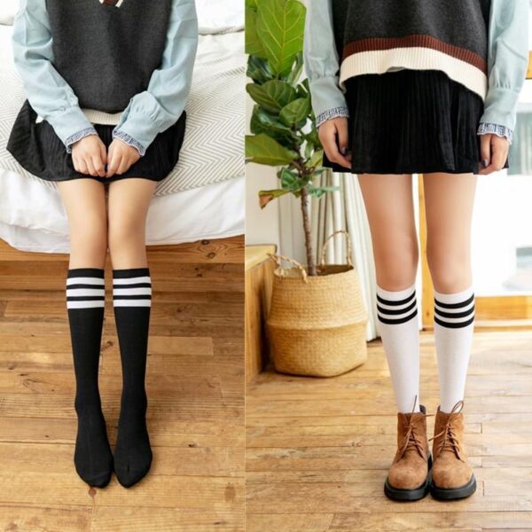 Korean Long Striped Cotton Socks | Buy Online | Kinky Cloth