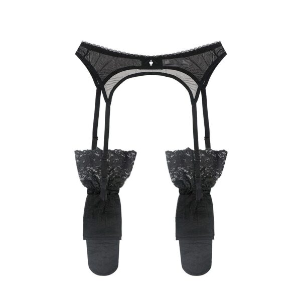 Kinky Cloth Lace Garter Belt Thigh-High Stockings