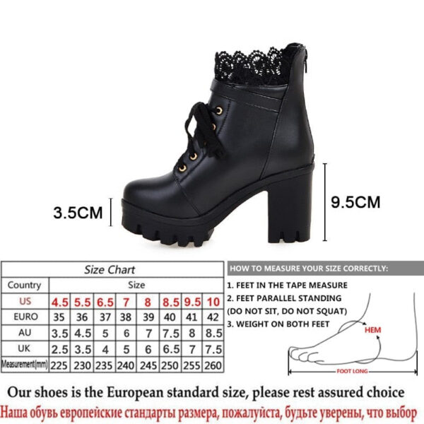 Kinky Cloth Lace Platform Ankle Boots