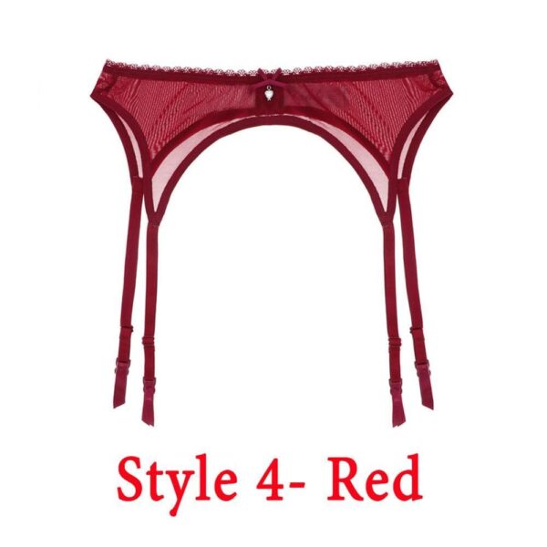 Kinky Cloth Lingerie red3 / L Lace Suspender Garter Belt