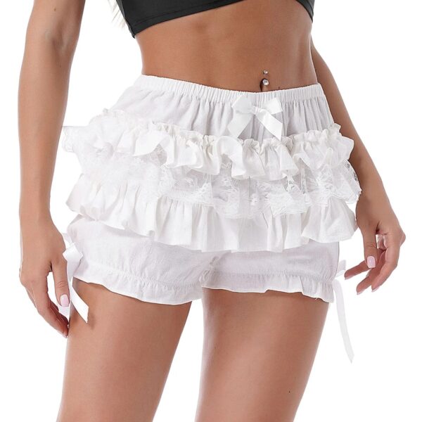 Kinky Cloth Lace Trim Layered Ruffle Shorts