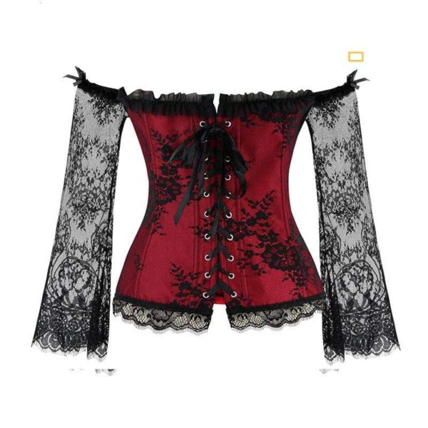 Kinky Cloth 200001885 Lace Up Long Sleeve Lace Corset