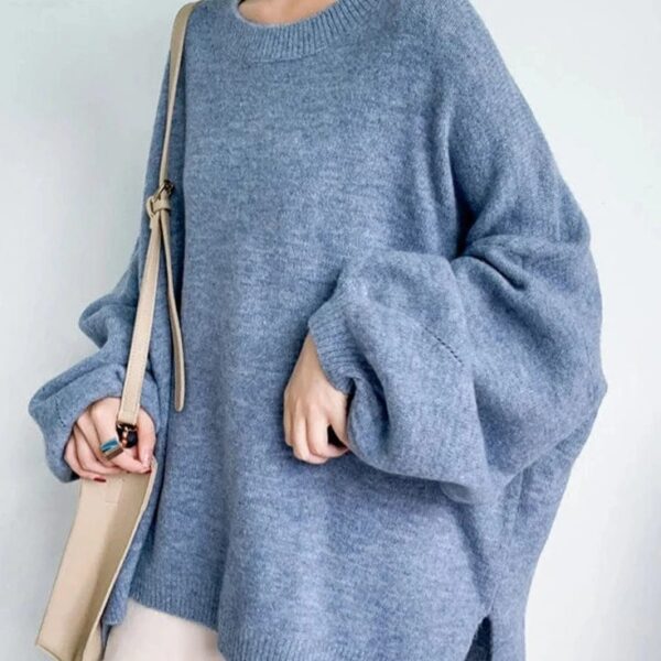 Kinky Cloth Lantern Sleeve Loose Fit Sweater