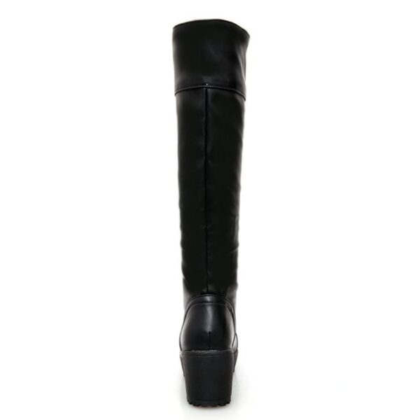 Kinky Cloth 200000998 Large Size Lace-Up Knee High Boots