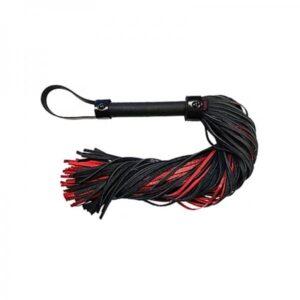 Rouge Garments LTD. Bondage Leather Long Flogger Burgunday & Black Accessories