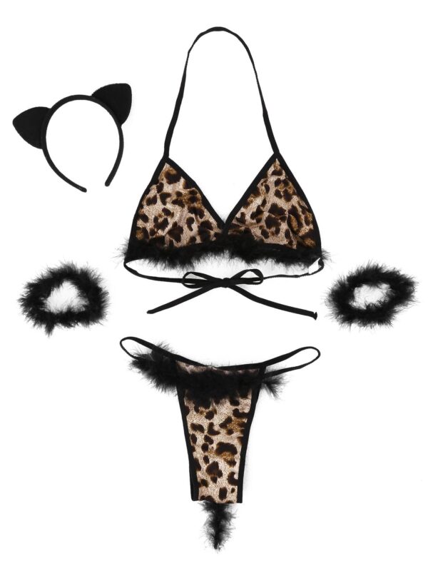 Kinky Cloth 200003986 Leopard Print Lingerie Set