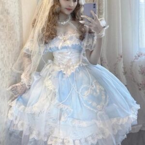 Kinky Cloth Lolita Flower Lace Pearls Dress