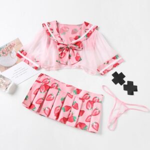 Kinky Cloth 200003986 Lolita Sailor Strawberry Crop Top Uniform