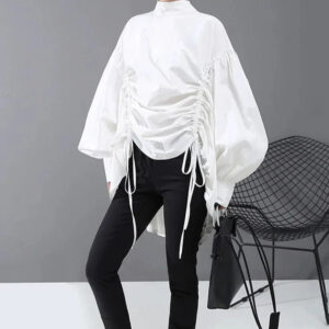 Kinky Cloth Long Back Drawstring Big Size Blouse