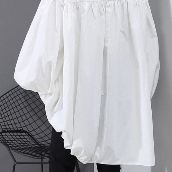 Kinky Cloth Long Back Drawstring Loose Blouse