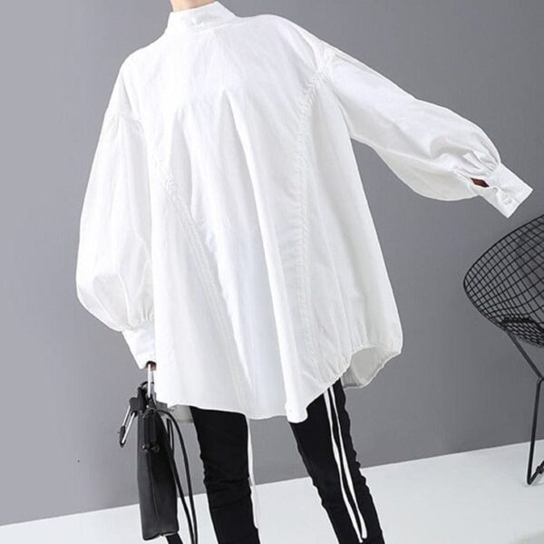 Kinky Cloth Long Back Drawstring Loose Blouse