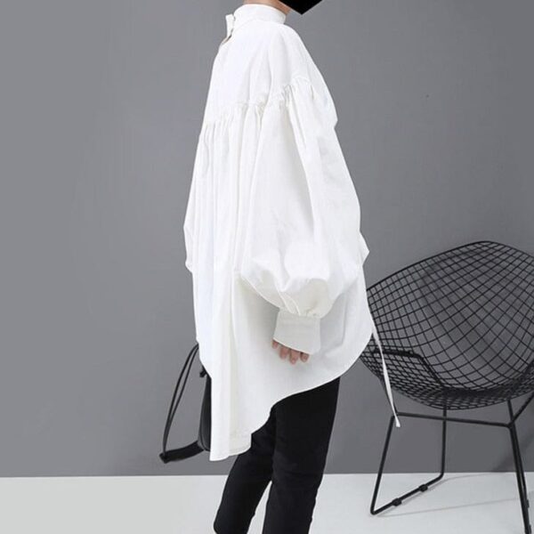 Kinky Cloth Long Back Drawstring Loose Blouse