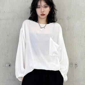 Kinky Cloth Long Lantern Sleeve Loose Top