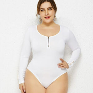 Kinky Cloth FP6044 White / XL Long Sleeve Bodysuit