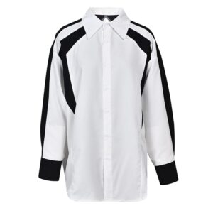 Kinky Cloth White / M Long-Sleeve Contrast Trim Shirt