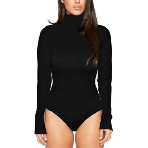 Kinky Cloth Bodysuit Long Sleeve Turtle Neck Bodysuit