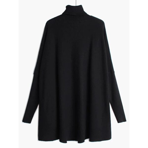 Kinky Cloth black / OneSize Loose Fit Turtleneck Knit Sweater