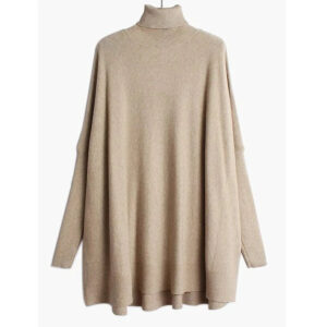 Kinky Cloth khaki / OneSize Loose Fit Turtleneck Knit Sweater