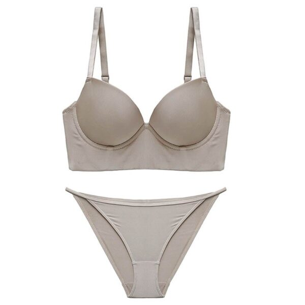 Kinky Cloth Khaki Bra Set / S(32or70AB) / CN Low Back Seamless Bra Set