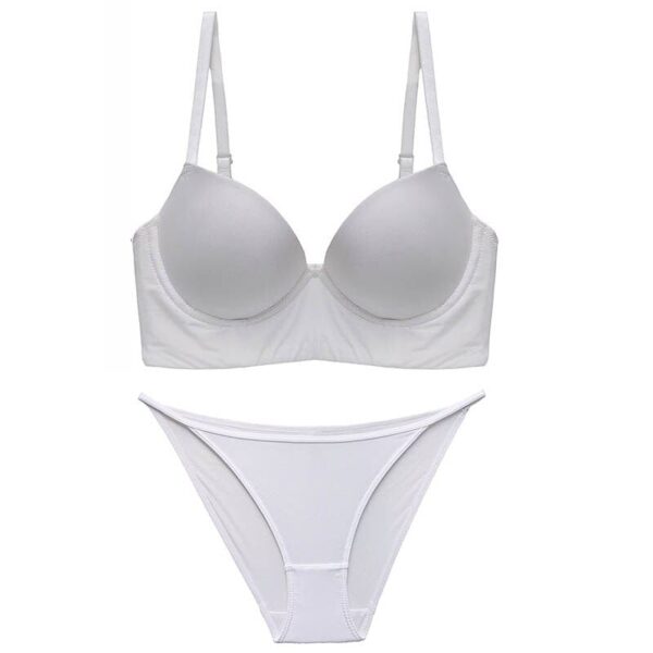 Kinky Cloth White bra set / S(32or70AB) / CN Low Back Seamless Bra Set