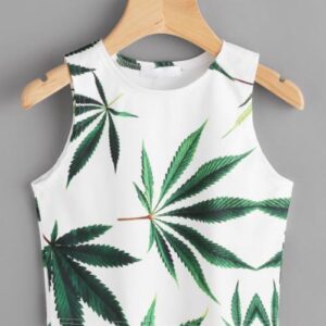 Celeste Top L Marijuana Leaf Tank Top