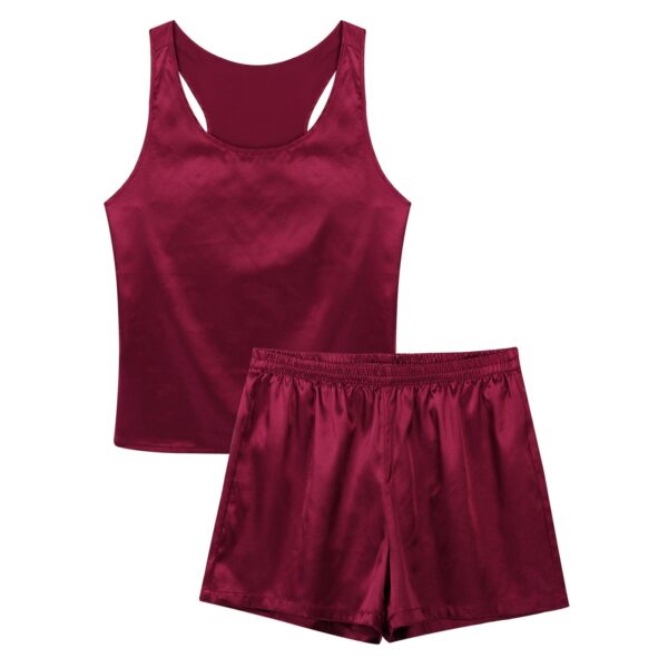 Kinky Cloth Burgundy / M Mens Satin Sleepwear Set