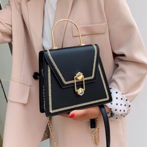 Kinky Cloth Metal Handle Handbag Crossbody Bag