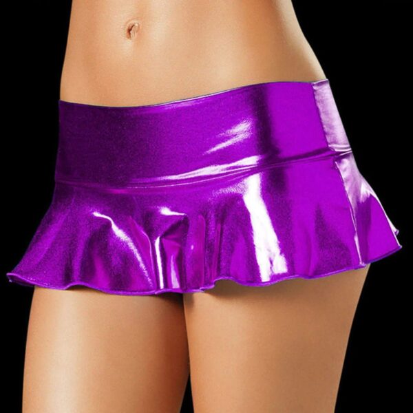 Kinky Cloth Metallic Shiny Micro Mini Skirt