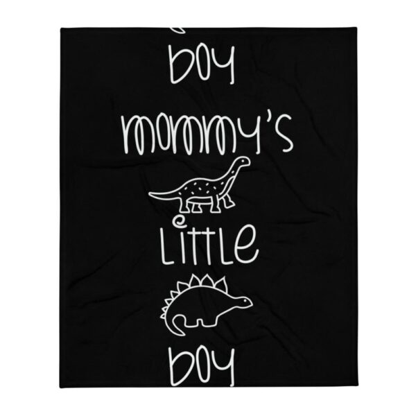 Kinky Cloth Mommy's Little Dinosaur Boy White Throw Blanket