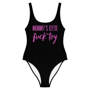 Kinky Cloth XS Mommy's Little Fuck Toy Pink One-Piece Swimsuit