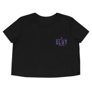 Kinky Cloth Black / S Mommy's Little Slut Purple Embroidered Crop Top