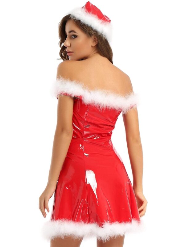 Kinky Cloth 200000347 Mrs Santa Latex Dress With Hat