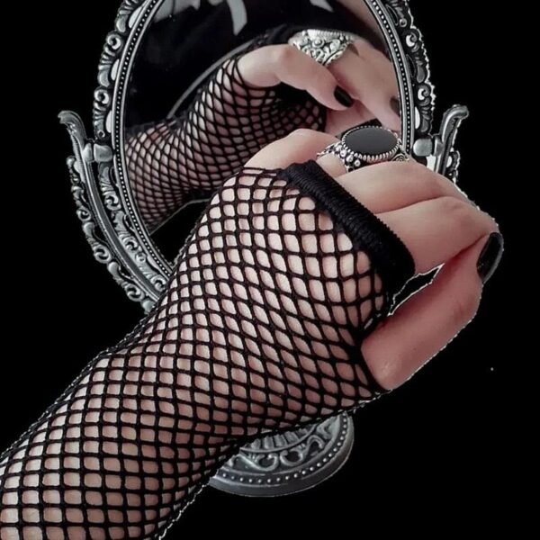 Kinky Cloth Neon Fishnet Fingerless Long Gloves