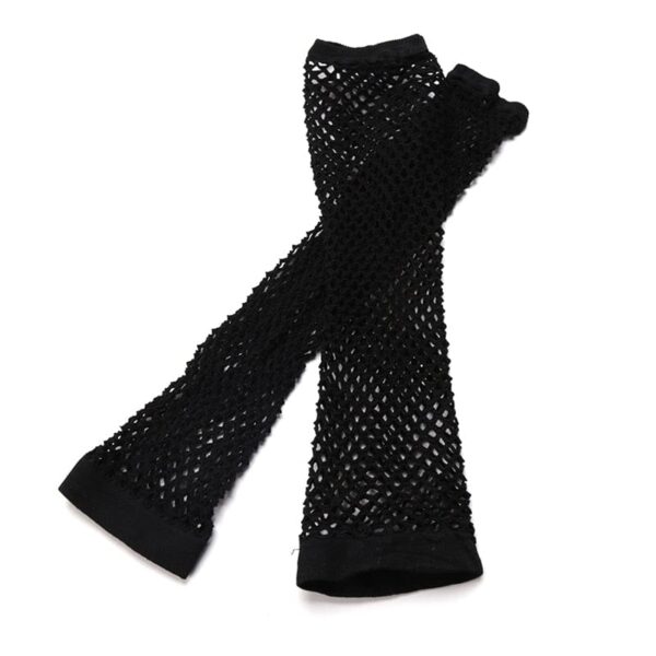 Kinky Cloth Neon Fishnet Fingerless Long Gloves