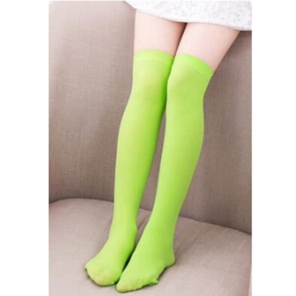 Kinky Cloth neon green / 55cm Neon Mesh Thigh High Socks